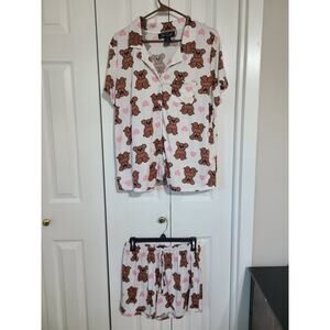 Star dust xl women's button up pajama set